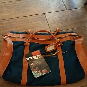 Leather and canvas sport bag